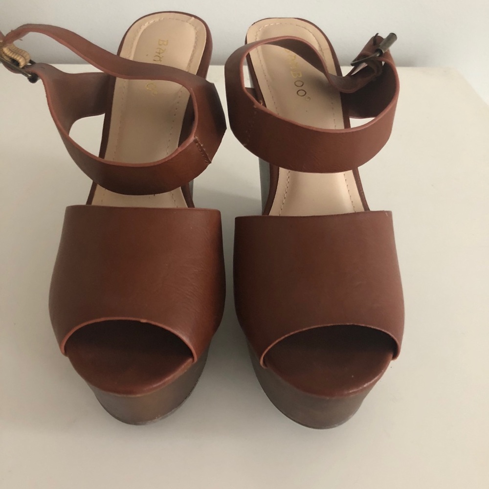 Brown Platform Wedges - image 1